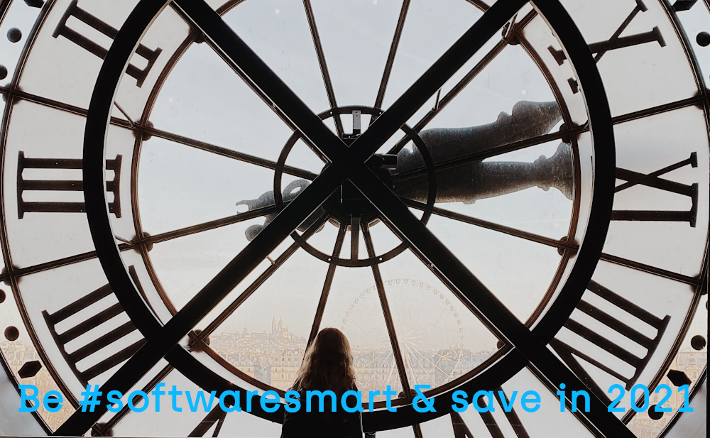 Photo of a silhouetted woman standing in front of a huge clock face. Photo by Hannah Busing on Unsplash_crop