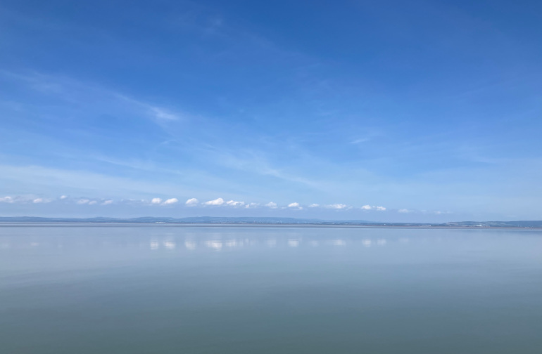 Sea stillness, Bristol Channel seen from Clevedon Pier by Judy Darley